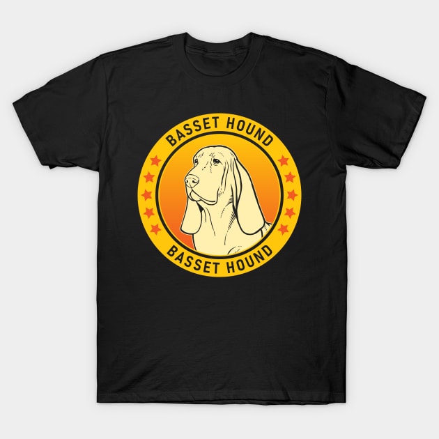 Basset Hound Dog Portrait T-Shirt by millersye